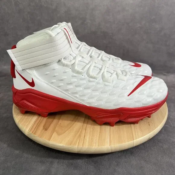 Nike Force Savage Pro 2 Shark Football Cleats White Red BV5448 104 Mens Nike Force Savage Pro 2 Shark White Red Football Cleats  main image 3